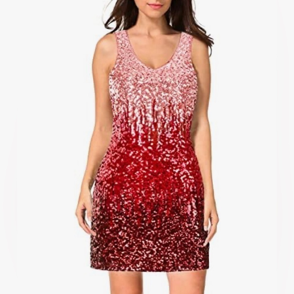 NWOT Lovely sequent, triple color, body con mini sleeveless dress